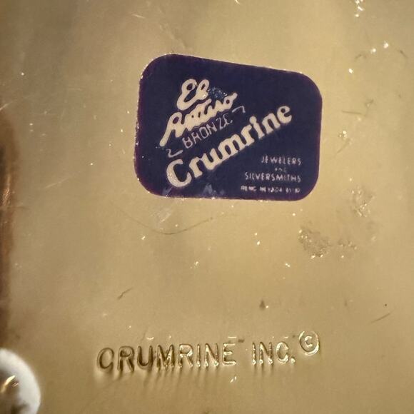 El Arturo Crumrine Vintage Belt Buckle C Western Bronze Yellowstone Ranch Signed - Picture 6 of 7